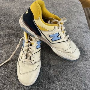 Men’s New Balance 550, White/Yellow/Blue